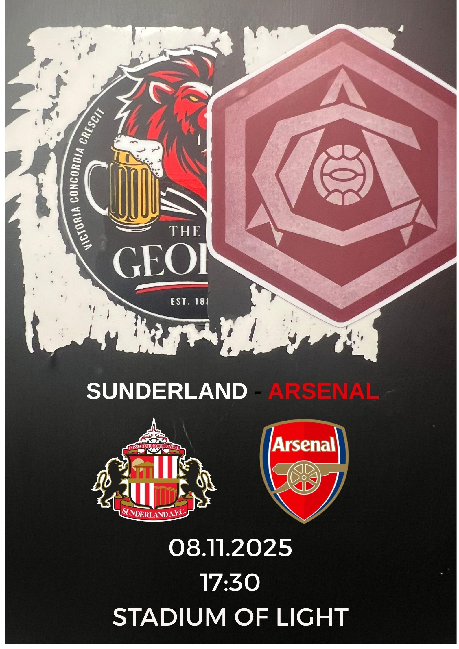 Sunderland vs Arsenal Live at The George